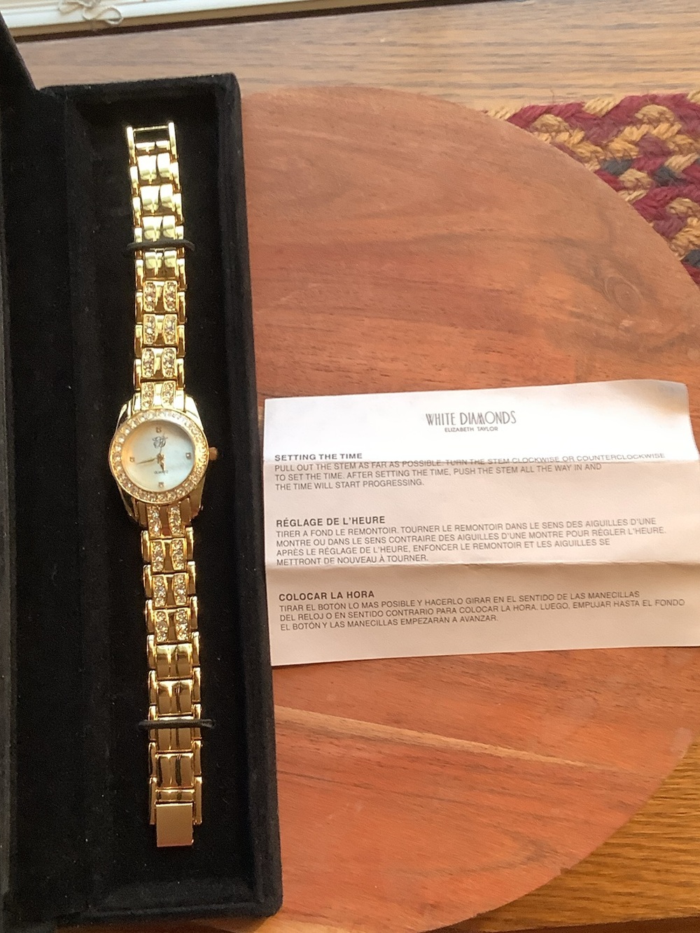 White Diamonds Women's Gold-Tone Crystal Accent Bracelet Watch